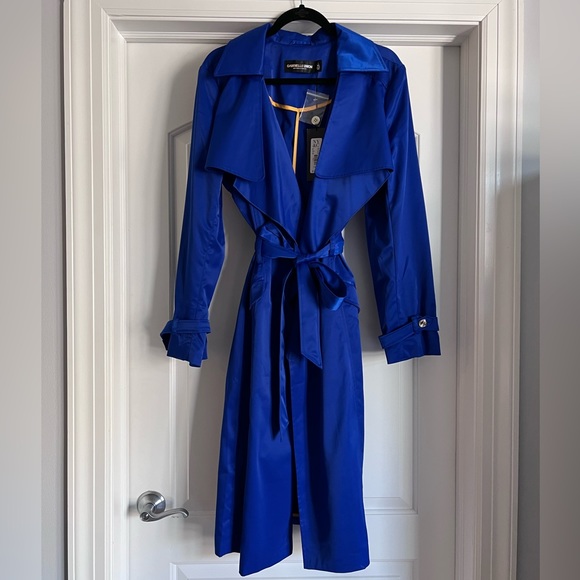 New York & Company Jackets & Coats New Cobalt Blue Trench Coat With